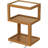 3-Tier Side Table - Walnut Geometric Design With Glass Top & Wheels, Sofa & Bedside Table For Small Spaces, Living Room & Bedroom Modern Minimalist
