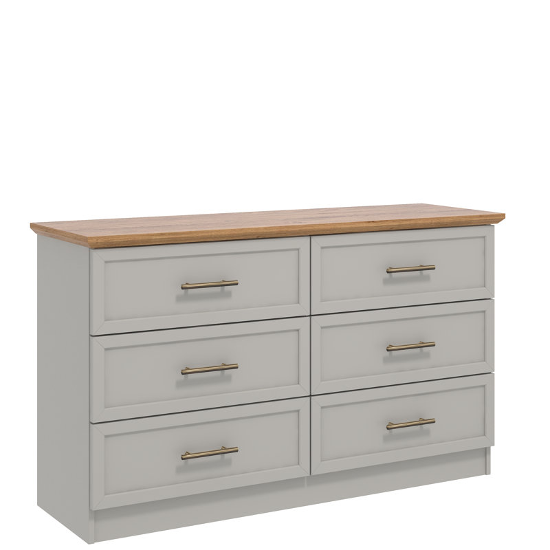 6 Drawer Chest, Light Grey