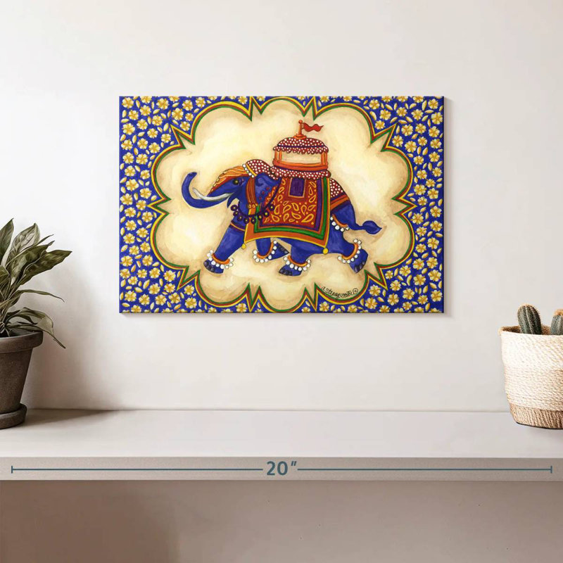 Elephant Cartouche Facing Left, 8" H x 12" W