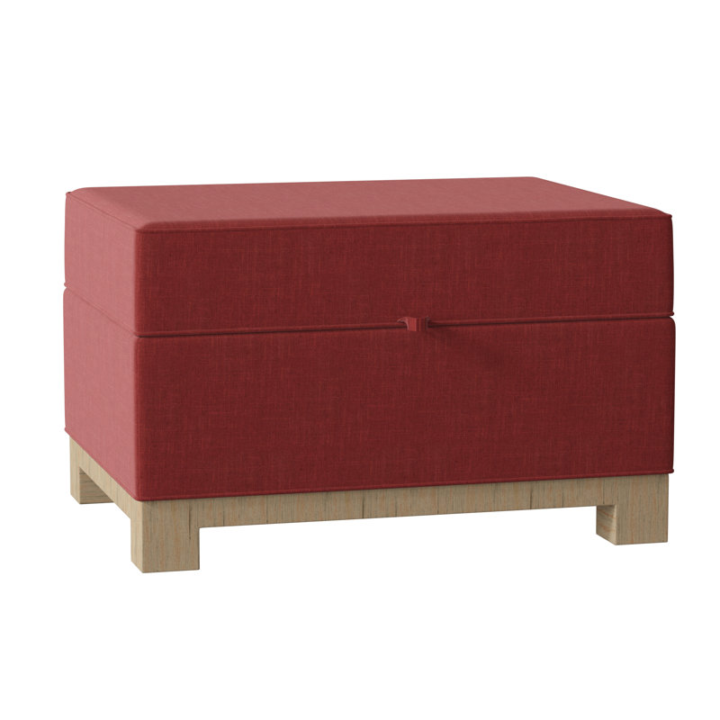 Repose-pieds rectangulaire avec rangement Brandes, Naturel, Acajou Lena