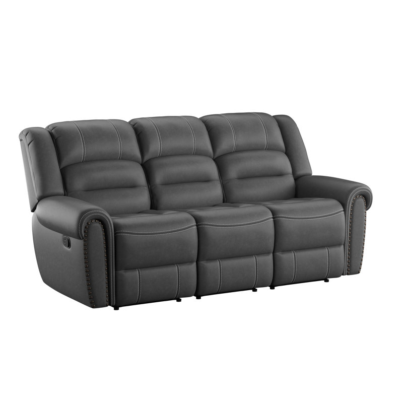 Canapé inclinable en faux cuir de 88 po de largeur Boran