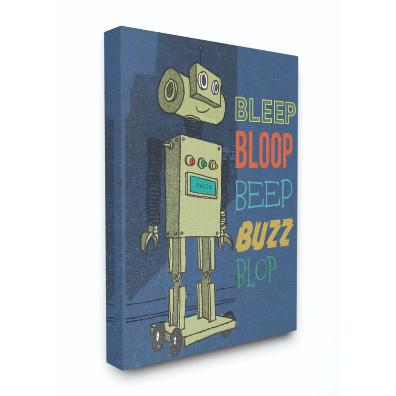 Dessin de robot Ridge Ridge Beep Bloop, Toile tendue, H 40 po x l 30 po