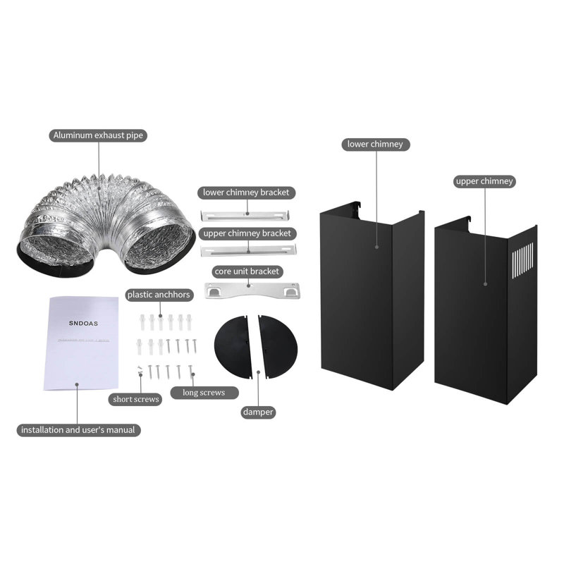 30'' Black Stainless Steel Convertible Wall Mounted Range Hood