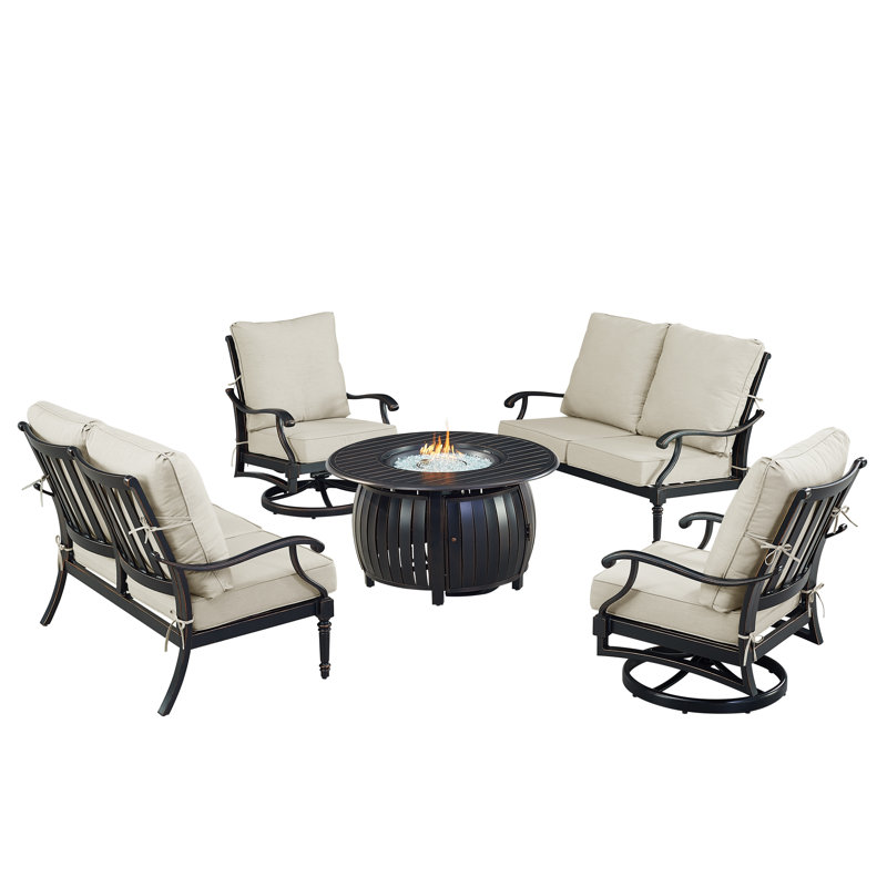 Pailynn Outdoor 6 - Piece Conversation Set, Light Gray