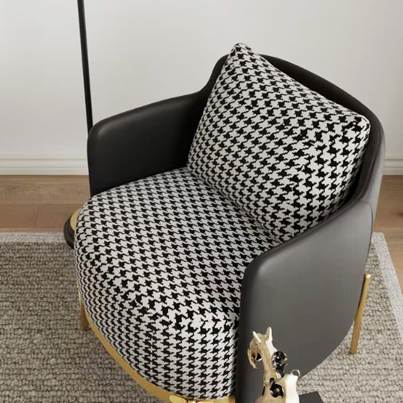 Chair with Arms,Modern Houndstooth Pattern Living Room Armchair