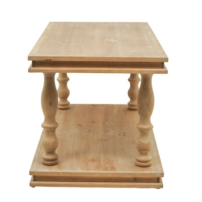 2-Tier Rustic Rectangular Coffee Table