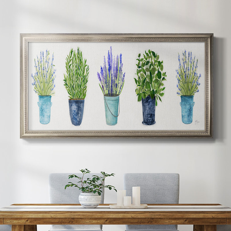 Herbs in a Row - Reproduction de photo simple sur toile, H 29 po x l 53 po x P 2,5 po