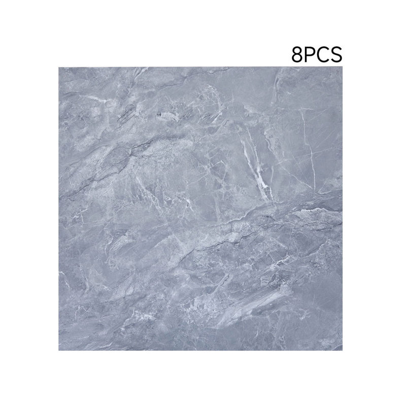 8Pcs 80x80cm Realistic Stone Texture Self Adhesive PVC Flooring, Grey