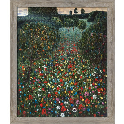 «Field of Poppies» par Gustav Klimt - Peinture sur toile encadrée