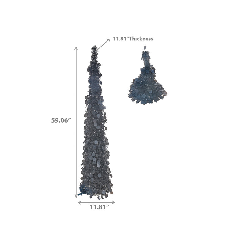 Arbre de Noël noir avec support