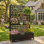 Lit de jardin surélevé en métal avec roues et treillis, pot à fleurs 73 po x 47 po x 16 po pour plantes grimpantes, légumes et vignes, avec écran d'intimité et trous de drainage