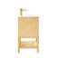 Meuble-lavabo pré-assemblé en bois de frêne de 20 po, tablette réglable, lavabo facile à nettoyer, pieds d'armoire amovibles, petits espaces de salle de bain blancs et compacts