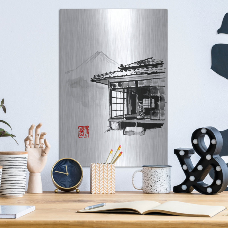 «Geisha Living At The Fuji» par Pechane, H 16 po x l 12 po