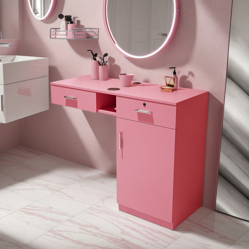 Mekeisha Wall Bathroom Cabinet, Pink