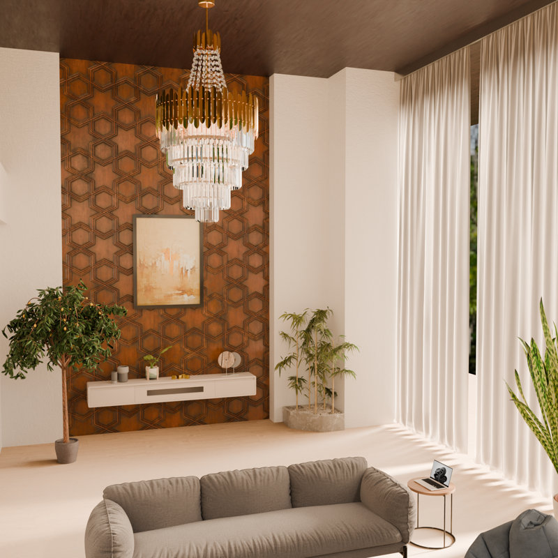 8 - Light Crystal Chandelier, 45" H x 20" W x 20" D