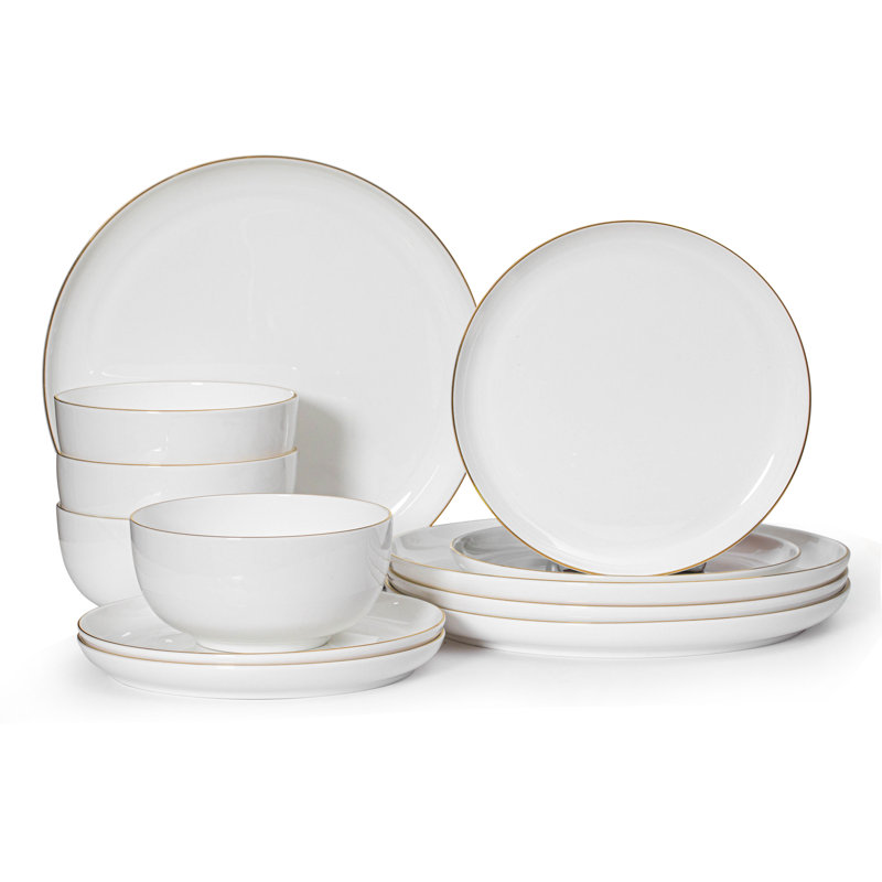 Ensemble de vaisselle de 12 pièces Annedorle Luxurious White