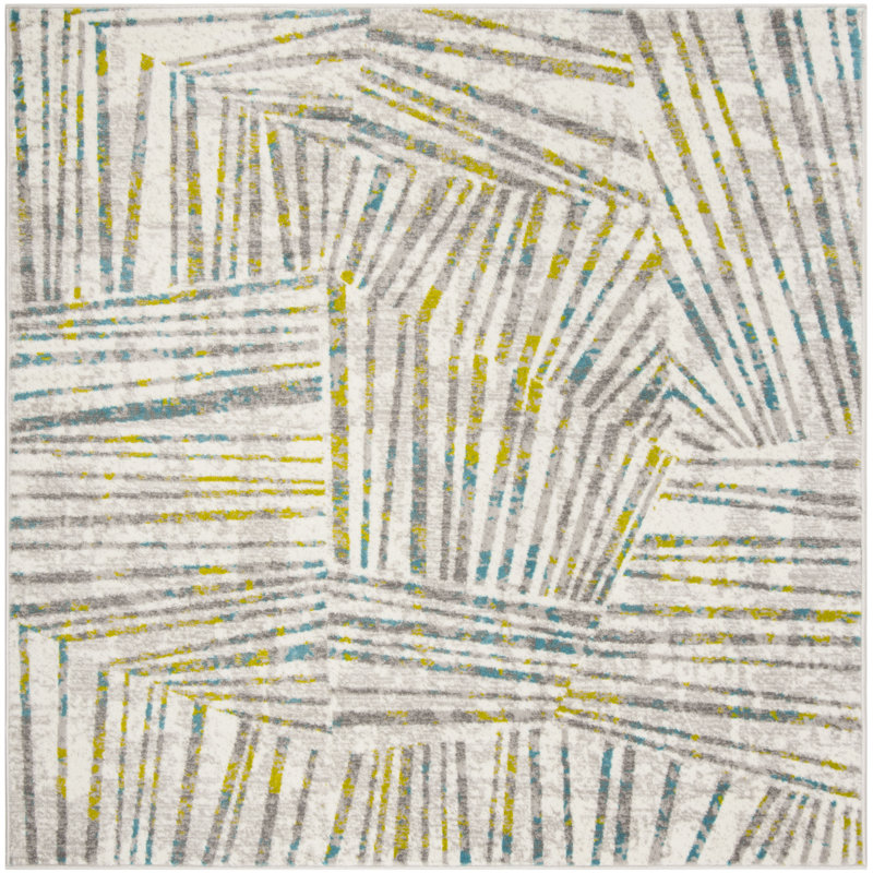 Cosner Skyler Performance Abstract Rug, Square 6'7"