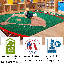 Tapis décoratif KidCarpet.com en forme de stade de baseball, rectangle de 122 x 183 cm-1730196984