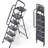 Folding Ladder with Handrails, Anti-Slip Pedals(2-Step, 3-Step, 4-Step)