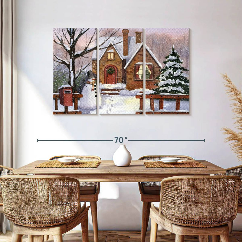 Bonhomme de neige Lelend Winter House, H 36 po x l 57 po