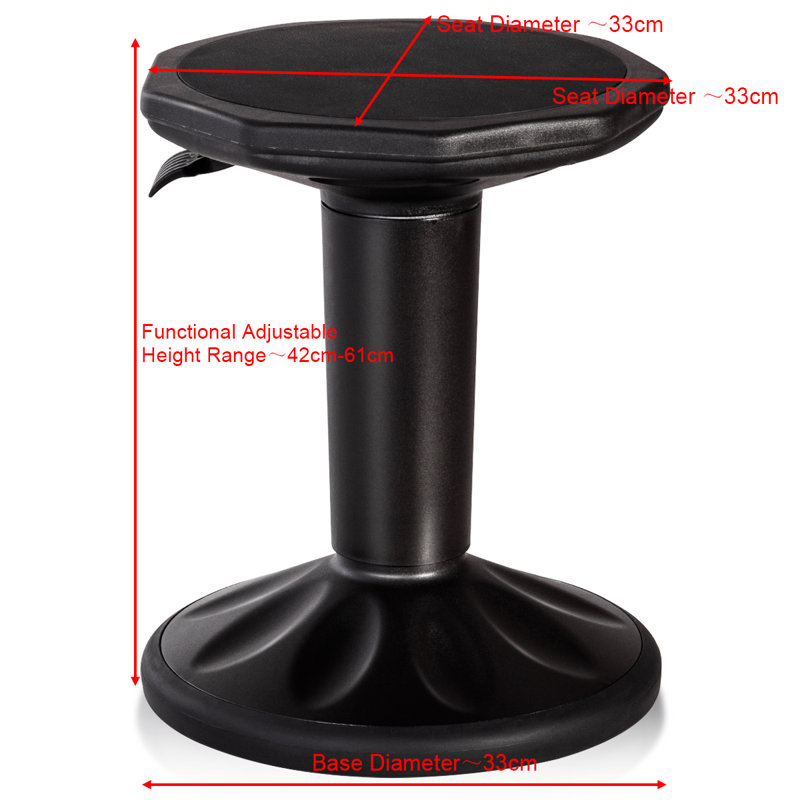 Adjustable Height Ergonomic Active Stool, Black