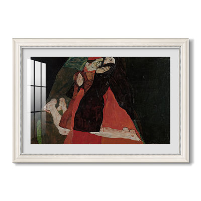 Cardinal and Nun (Caress), 1912-Egon Schiele-Custom Framed Canvas