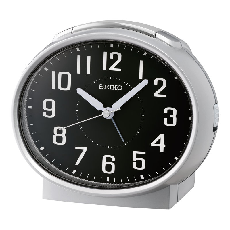 QHK059ALH Basic Alarm Clock, Silver-Tone