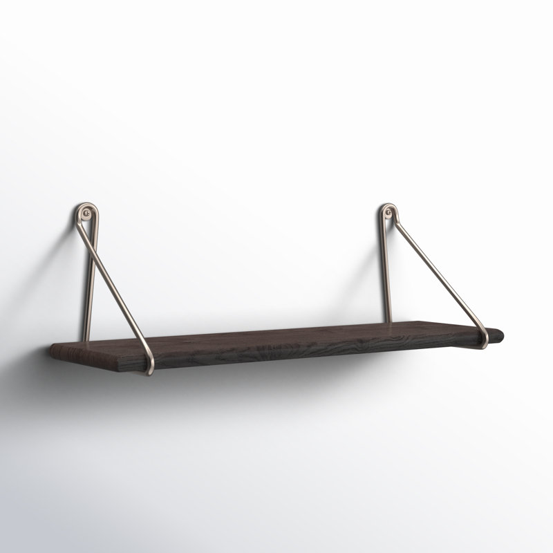 Mirabelle Floating Shelf, Graywash/Silver