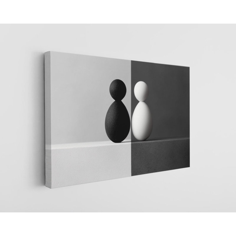 Reproduction sur toile de haute qualité de sculptures minimalistes noires et blanches - Art mural - Art élégant - Cadeau - décoration murale, reproduction de peinture
