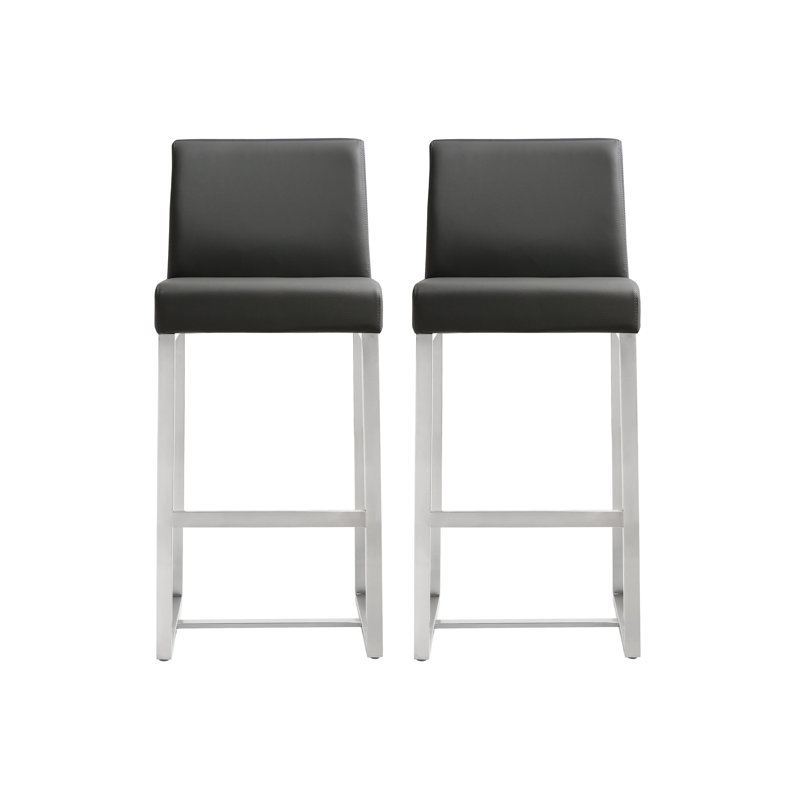 Tabouret Orville, gris, Tabouret de comptoir (siège d'une hauteur de 27 p, Argent