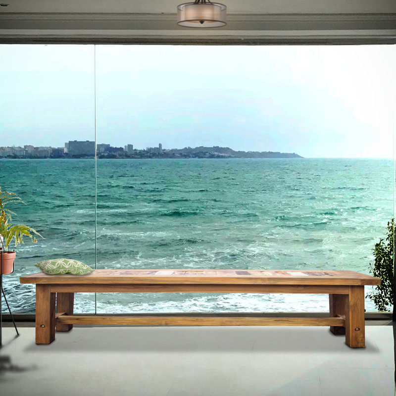 Dashwood Solid Recycled Teak Wood Bench, Teak/Brown