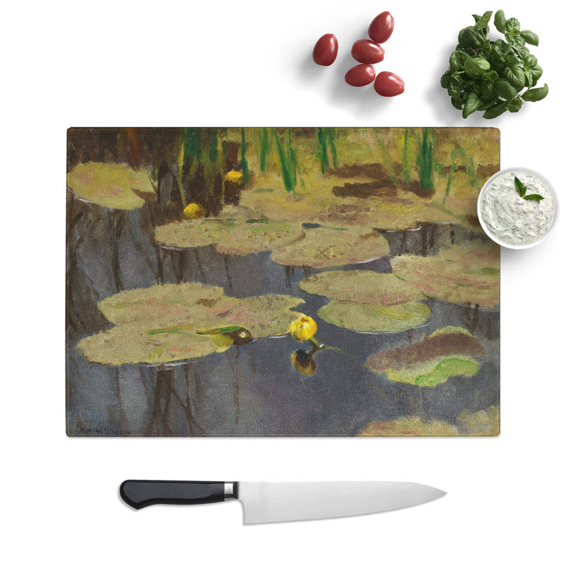 Lilly Pond by Bruno Liljefors Chopping Board, 28.5cm W x 39cm L