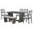 6-Piece Retro Dining Set, 1 Rectangular Table with 4 Upholstered Chairs and 1 Bench-1639635395