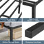 38cm H Black Metal Bed Frame With Non-slip Design, Steel Slat Support-250766372