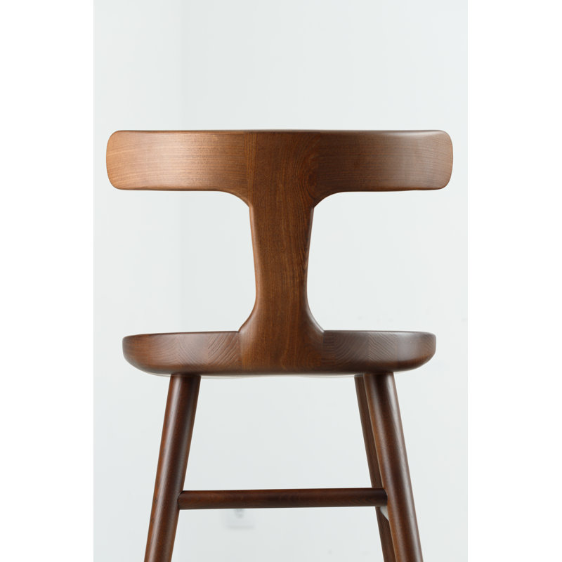 Anvil Chair With Back, Bar Stool (31” Seat Height), Matte Brown