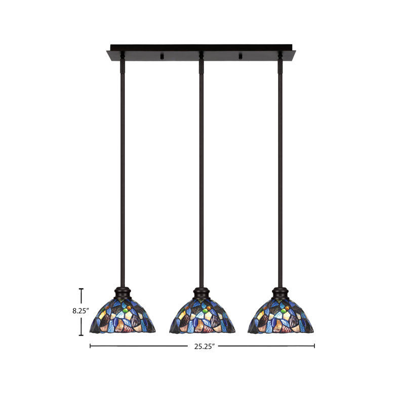 Luminaire suspendu linéaire 3 lumières Edge, Espresso