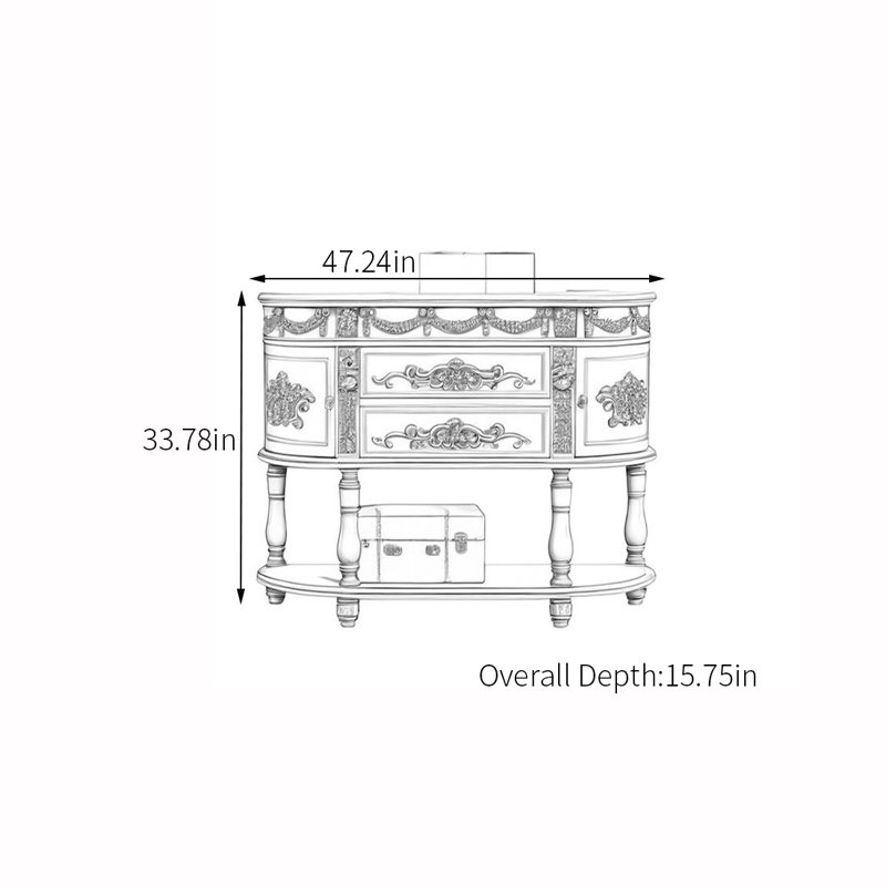 Armoire décorative de style européen, Brun