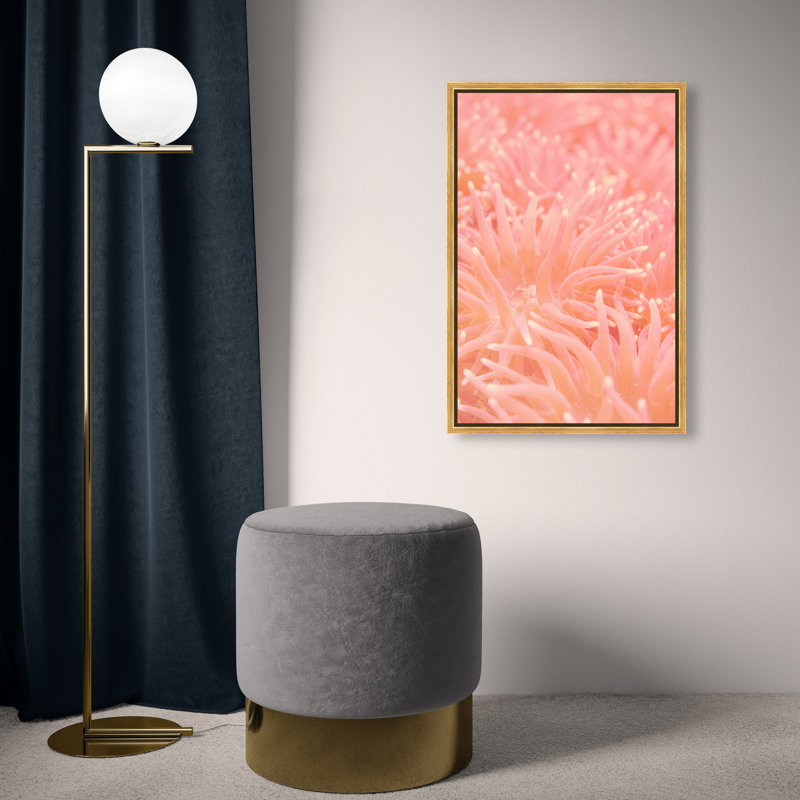 Deep Sea Flowers Canvas Nautical & Beach Print by Oliver Gal, Black Frame, 10 x 15, Gold Floater Frame, 17"H x 25"W