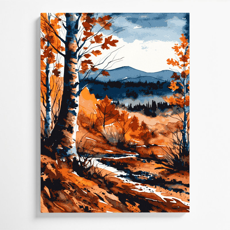 Aquarelle, paysage, 32 roses, art mural sur toile, H 24 po x l 36 po