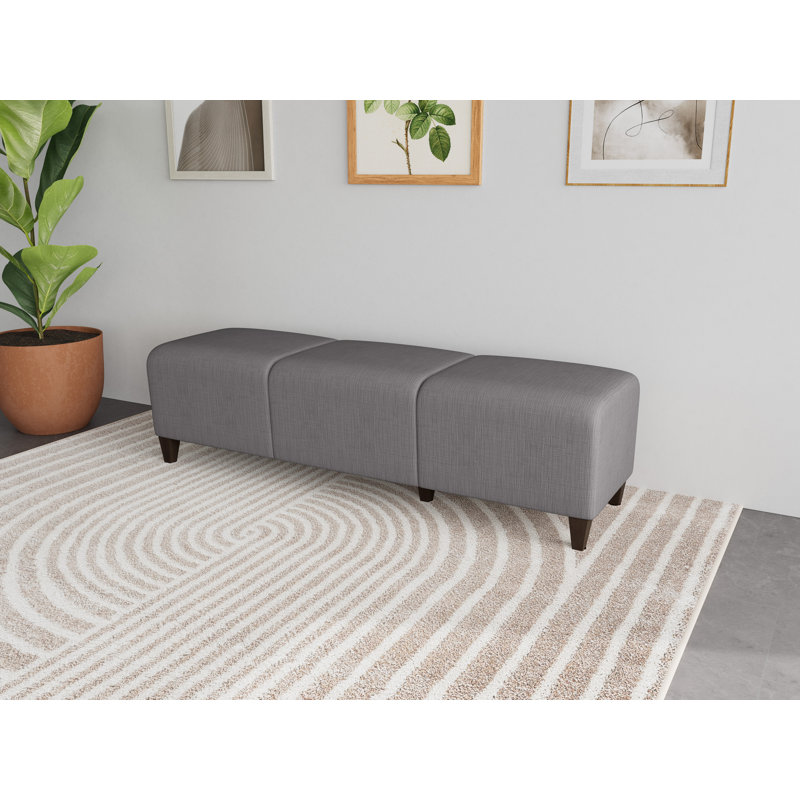 Siena Lounge Reception 3 Seat Bench, Mocha, Plot Line Steel