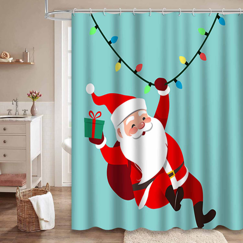 Rideau de douche bleu imperméable, rideaux de douche pour la salle de bain avec 12 crochets, 72" L x 72" W