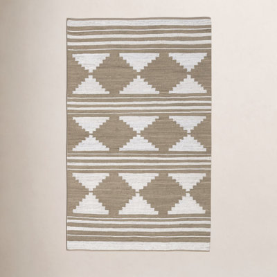 Flatweave Block Print Jute Rug