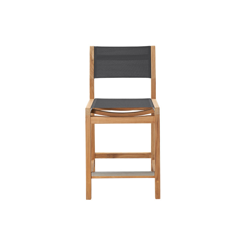 Pearl Teak Outdoor Counter Height Chair, Black