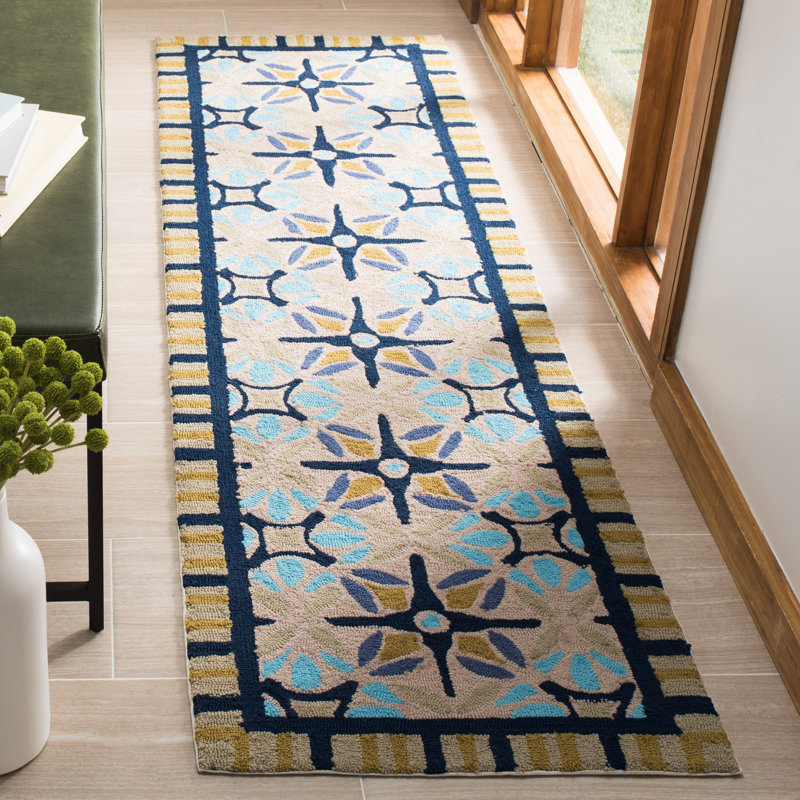 Childers Hand Hooked Performance Floral Rug, Runner 2'3" x 8'