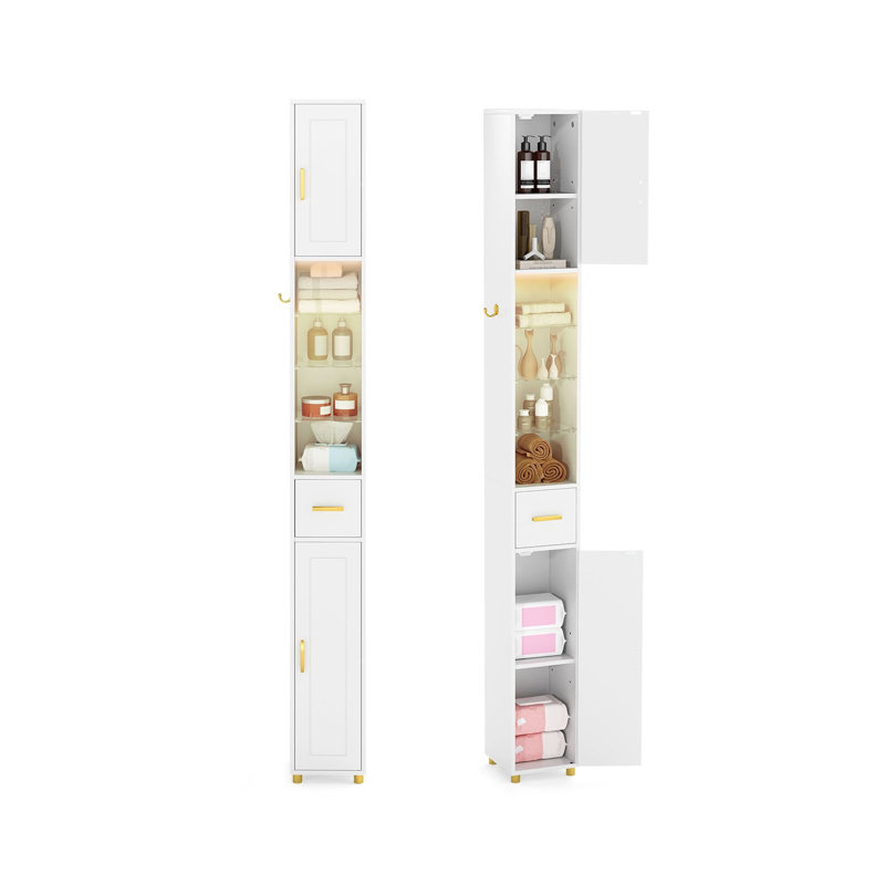 Freestanding Linen Cabinet, White