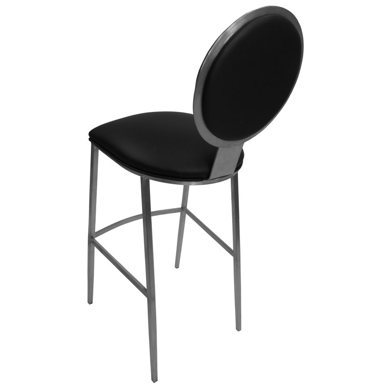 Ireoluwa Upholstered Counter Stool with Metal Frame, Black, Bar Stool (30" Seat Height)