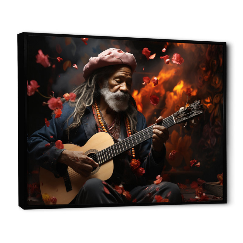 Maclan Bohemian Soulful Serenade - impression, H 30 po x l 40 po x P 1,5 po, Cadre flottant noir