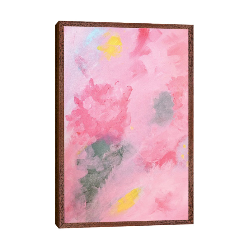 Abstract Bouquet by Ruby And B - Floater Frame Print on Canvas, 66.04 cm H x 45.72 cm W, Classic Brown Wood Framed Canvas