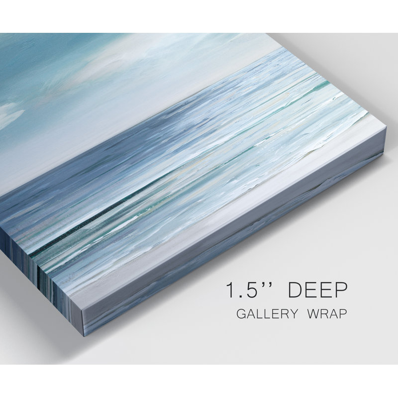 «Blue Silver Shore I», reproduction d'art sur toile tendue, H 24 po x l 24 po x P 1 po