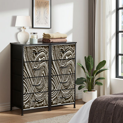 Dresser for Bedroom Dresser for Closet polynesian tattoo desing samoa Dressers & Chests of Drawers Fabric Closet Organizers and Storage with 4 Drawers Storage Bins